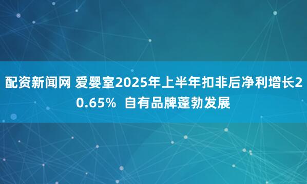 配资新闻网 爱婴室2025年上半年扣非后净利增长20.65%  自有品牌蓬勃发展